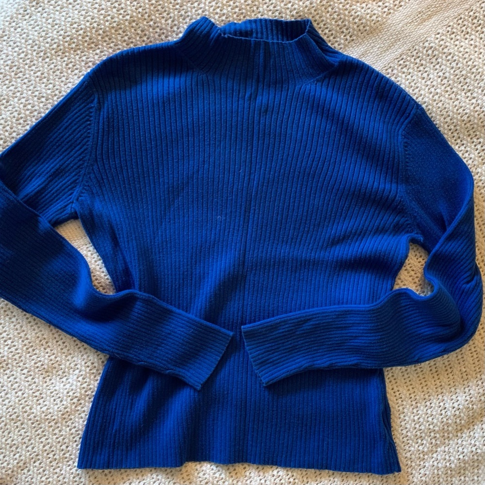 Vintage Cobalt Blue Mock Neck